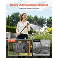 thumbnail image 5 of VEVOR Wall Mounted Garden Hose Reel, Holds 200 ft 5/8-inch Manual Water Hose Winder, Heavy-Duty Steel, Outdoor Reel with Brass Fitting & 5ft Leader Hose, Space Saving, for Yard Lawn Garage, 5 of 9
