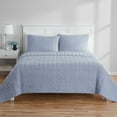thumbnail image 3 of Mainstays Solid Textured Box Crinkle Quilted Pillow Sham, Blue, Standard/Queen, Soft Wash, 2 Pack, All Ages, 3 of 6