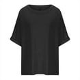 thumbnail image 6 of RYRJJ Women Oversized T Shirt Crewneck Short Sleeve Loose Casual Basic Tunic Shirts Casual Summer Tee Tops Plus Size Black L, 6 of 8