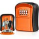 thumbnail image 1 of Caja de llaves de pared mini llave de exterior con código reiniciable de 4 dígitos caja de llaves impermeable para el hogar, escuela, oficina, fábrica, garaje (naranja),11 Afortunado Sencillez, 1 of 2