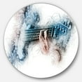 thumbnail image 2 of Designart - Man Playing A Guitar Watercolor' Contemporary Metal Circle Wall Art, 2 of 4