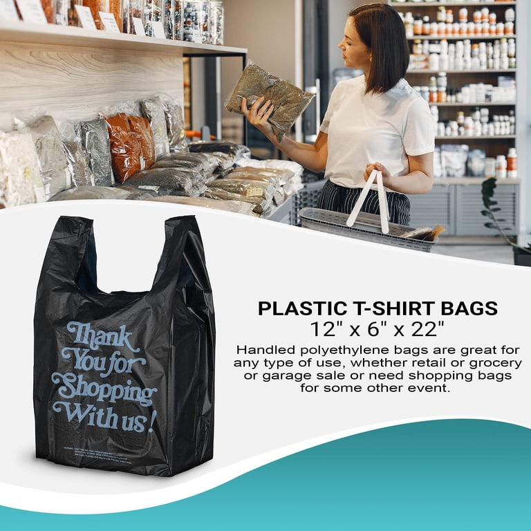 300 Count Thank You Plastic Bags With Handles 12 X | INDIA