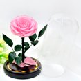 thumbnail image 5 of Margarine Rose and Preserved Rose in Glass Dome, Made from Artificial Preserved Flowers, Roses Never Withered Gift for Her, Valentine's, Mother's Day, Birthday (with Gift Box), 5 of 7