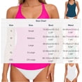 thumbnail image 2 of Plus Size 2 Piece Swimsuit for Women Solid Color Tankini Swimsuit,Womens Racerback V-Neck Tops with Adjustable Drawstrings, Summer Bathing Suit Green L, 2 of 6