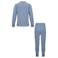 thumbnail image 4 of Yhong Youth Kids Boys Girls Striped Thermal Underwear Winter Base Layer Long Johns Set Thermal Top with Leggings Set Dark Blue 5-6, 4 of 7