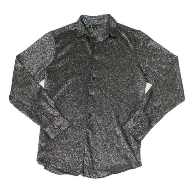 INC Men's Shirt Solid Shimmer Metallic Button Down XS