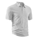 thumbnail image 5 of pstuiky camisetas de hombre, Blusa de cuello vuelto de manga corta con botones de color liso a la moda para hombre camisas casuales para hombre xxxl, 5 of 8