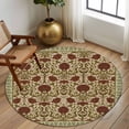 thumbnail image 2 of Round Rugs 6Ft, Boho Floral Round Area Rug Washable Indoor Throw Carpet, Modern Geometric Ethnic Abstract Flowers Red Green Soft Non Slip Circle Rug for Office Cabinet Home Decor Aesthetic, 2 of 8