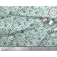 thumbnail image 3 of Soimoi Green Poly Georgette Fabric Coffee & CHill Text Printed Craft Fabric by the Yard 42 Inch Wide, 3 of 5