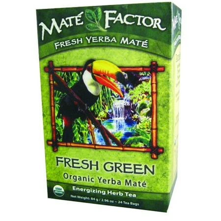 Organic Yerba Mate Tea - Mate Factor Fresh Green Organic Yerba Mate, 24 Ct