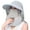 Grey, variant on Women Sun Wide Brim UV Protection Fishing Hats Foldable Ponytail Summer Hat with Detachable Flap