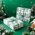thumbnail image 4 of Vintage Christmas Wrapping Paper - Mini Roll - 23 Inch x 58Inch -  Green Christmas Wrapping Paper for Xmas Holiday, Party Celebration, 4 of 6