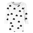 thumbnail image 5 of TaTaai Women's Casual Green Print Blouse Round Neck 3/4 Sleeve St. Patrick's Day T-Shirt Loose Fit Irish Holiday Spring Wear Gift, 5 of 5