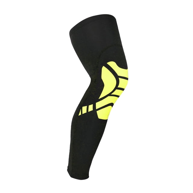 Mangas de compresión para piernas completas, soporte de rodilla para correr, baloncesto, ciclismo y deportes. XL negro y verde
