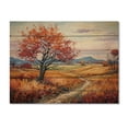 thumbnail image 3 of Designart "Post-Impressionist Fall Journey I" Vangogh Print on Natural Pine Wood, 3 of 5