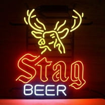 Queen Sense 17"x14" Stag Beer Deer Neon Sign Man Cave Handmade Neon Light 117SBD