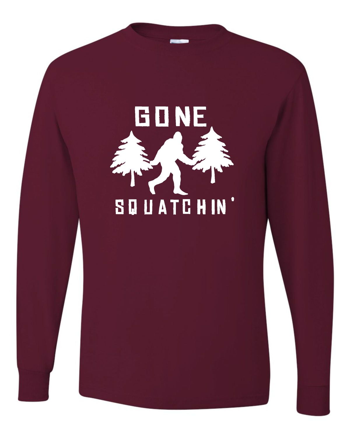 Vintage Gone Squatchin Bigfoot Sasquatch Squatch Adult Womens Long-Sleeved T Shirts