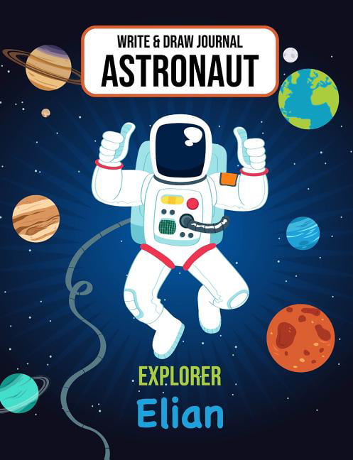 Write & Draw Journal Astronaut Explorer Darwin Outer Space Primary Composition Notebook Kindergarten 1st grade & 2nd grade Boy Student Personalized Gift For Back To School 