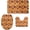 Fall Pumpkins Turkey, variant on 3 Pieces Bathroom Rugs Set - Sunflower Leopard Print Non Slip Soft Flannel Bath Mat+ Contour Mat+ Toilet Lid Cover
