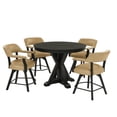 thumbnail image 5 of Steve Silver Rylie Counter Table & 4 Swivel Counter Chairs Black Finish/Sand, 5 of 5
