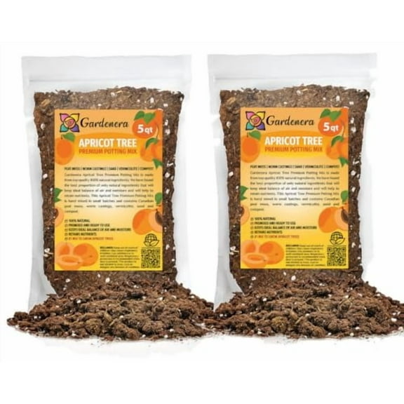 G3C16832LGardenera Premium Apricot Potting Soil Mix - Ideal Nutrient Blend for Growing Robust, Flavorful, and Bountiful Apricots - 10 Quart