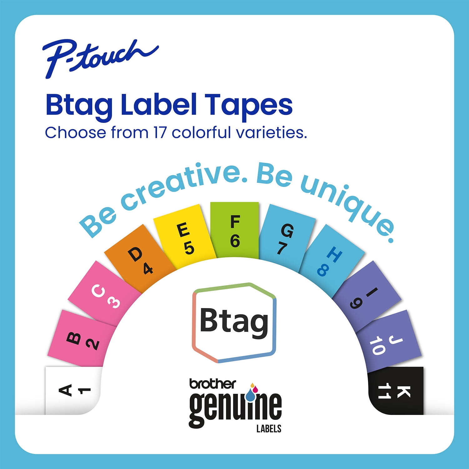Brother Genuine P-touch BTAG3M01, 3-Pack Label Tape, White on Clear, Black on White, White on Black Label Tape, ~1/2in by 13.1ft (12mm x 4m) for Ptouch Label Makers