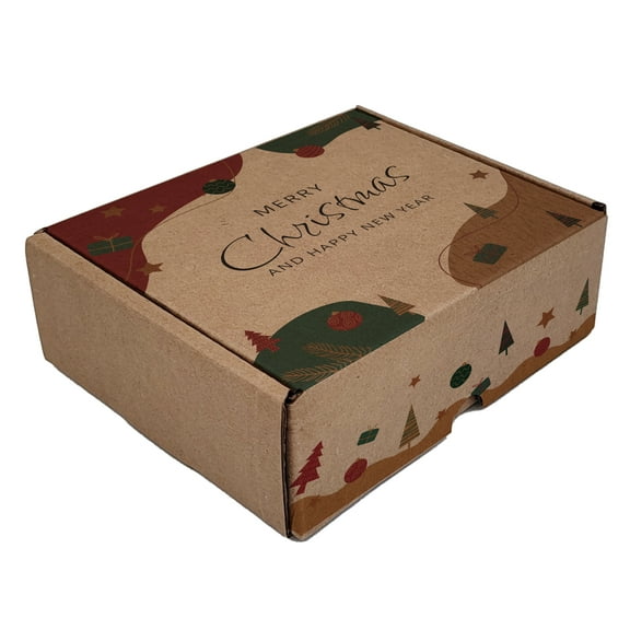 Ucanpack Christmas Mailing Boxes For Shipping 5 x 5 x 2" - Abstract Xmas Printed Christmas Box Shipping Box - Holiday Shipping Box Made In USA Christmas Packaging Small Business