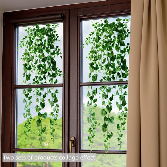 Hanging Leaf Window Decals for Glass, Removable Cling Film for Home Decor, Peel and Stick Static Cling for Windows and Tile Surfaces