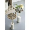 thumbnail image 4 of A&B Home Agate and Brass Side Table with Cylindrical Marble Base - Matte Brass, White Marble, Black Agate, 4 of 5