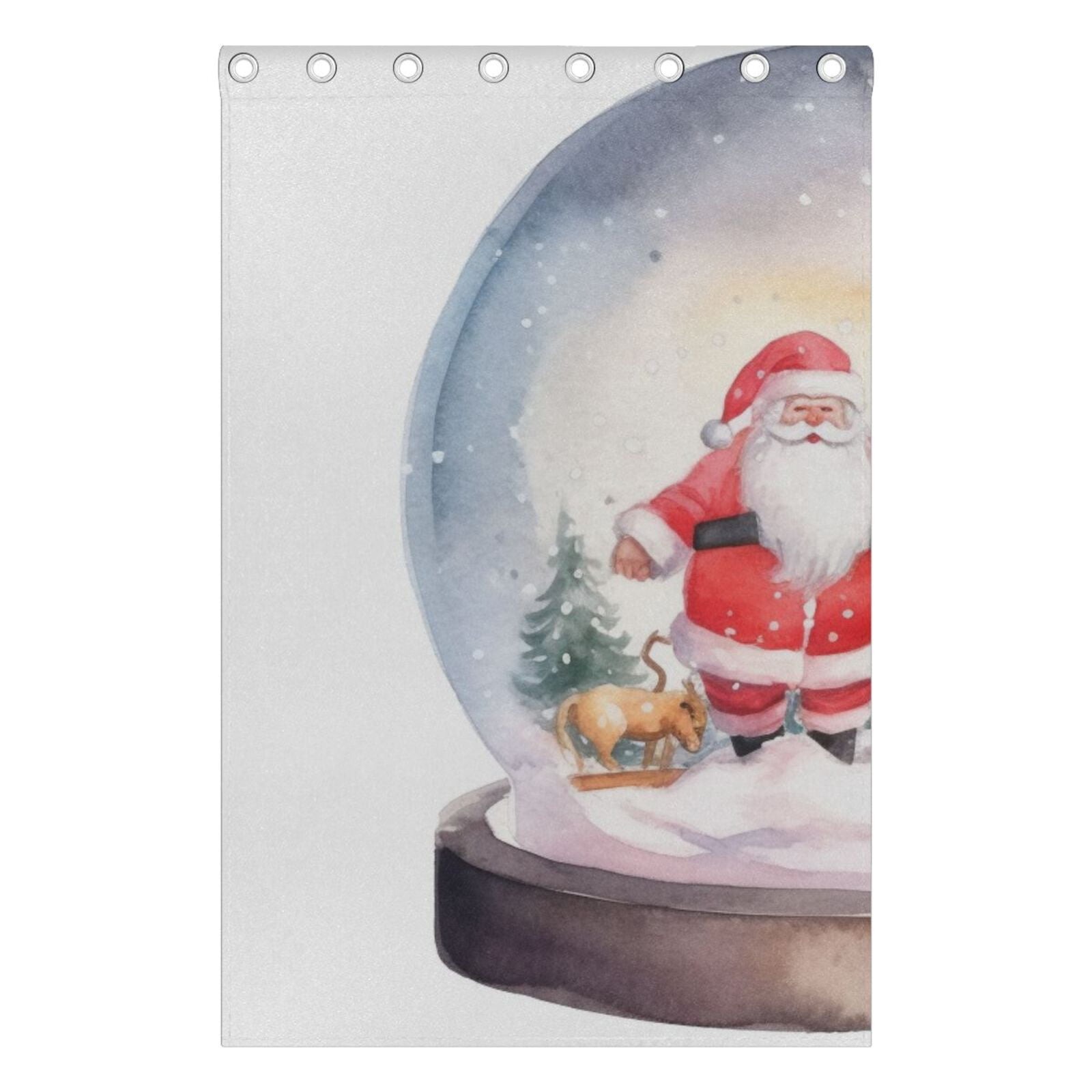 Christmas Trees Santa Claus Crystal Ball Black Out Curtains 72 Inch Length Curtains for Sliding Glass Doors Bedroom Living Room 2 Pack