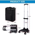 thumbnail image 3 of GUENG Foldable Shopping Cart with Insulated Cooler Bag, 4-Wheel Grocery Cart with Adjustable Handle(Black), 3 of 7