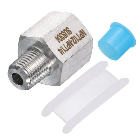 Uxcell 304 Stainless Steel Pipe Fitting Adapter, 1/2" NPT Female to 1/4" NPT Male Reducer