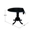 thumbnail image 2 of Pemberly Row 42" Round Dual Drop Leaf Dining Table in Black, 2 of 9