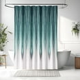 thumbnail image 2 of Aqua Green and Blue Peacock Rain Shower Curtain Modern Abstract Art Ombre Bath Curtain, Aesthetic Minimalist Polyester Fabric Long Bathroom Decor Curtains with Hooks-60"W x 72"L (Pack of 1), 2 of 6