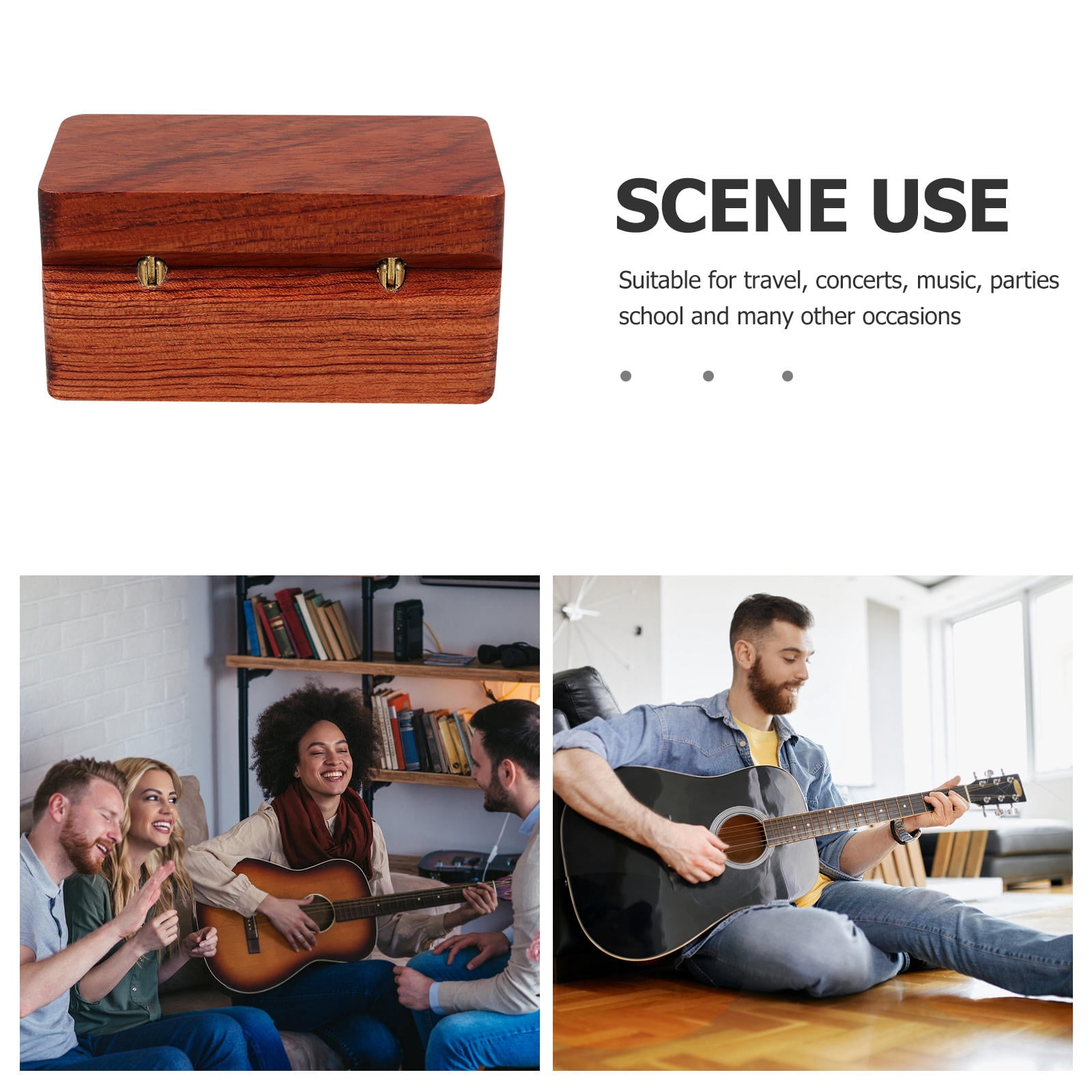 ELAYARD 1Set Wood Guitar Pick Holder Storage Box Portable Organizer for Acoustic Electric Guitar Travel
