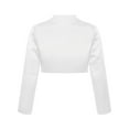 thumbnail image 2 of iEFiEL Kids Girls Satin Bolero Shrug Flower Girls Jacket Long Sleeve Open Front Cardigan Outerwear, 2 of 5