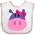 thumbnail image 3 of Inktastic Girl Hippo Girls Baby Bib, 3 of 4
