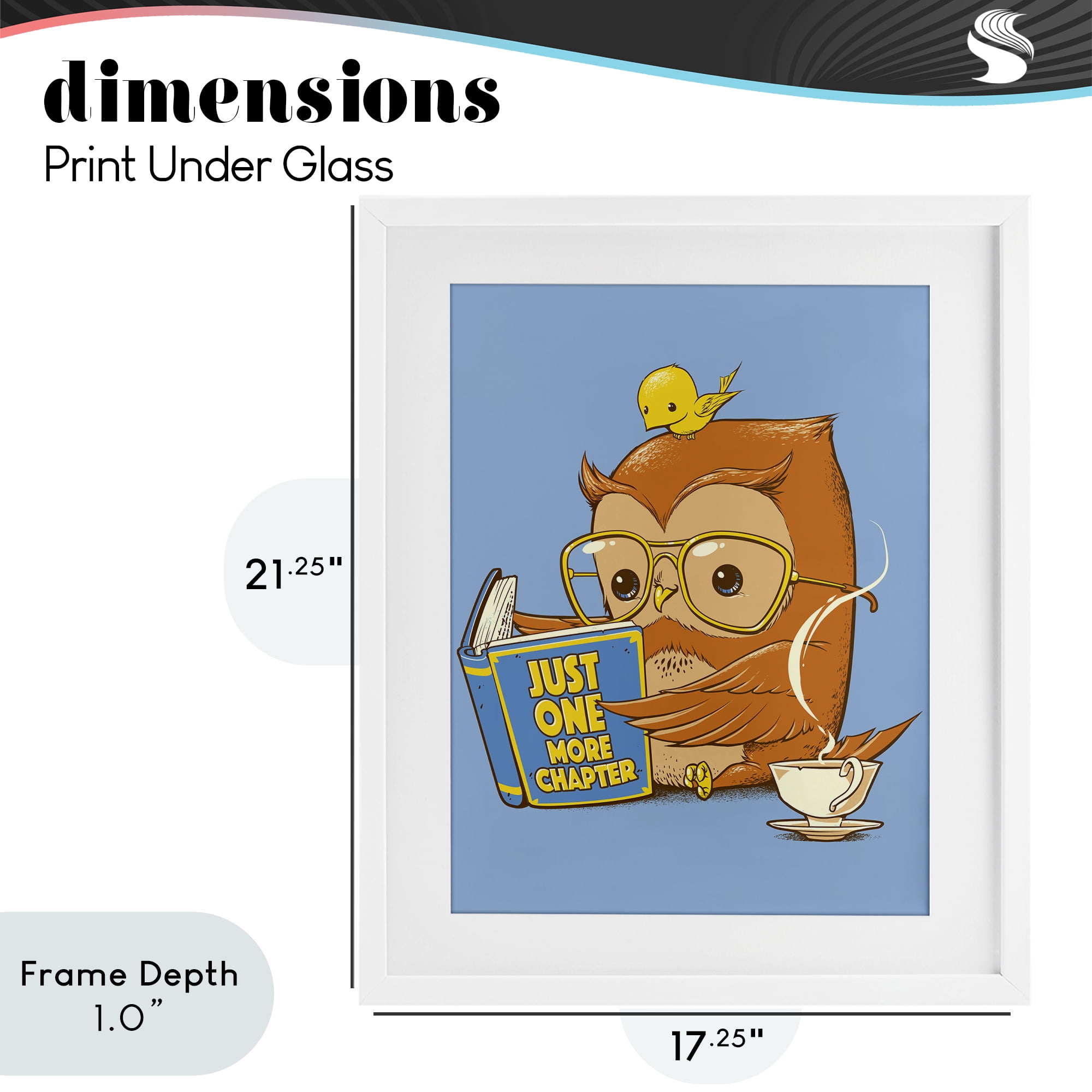 Stupell Industries One More Chapter Owl White Framed Print Under Glass, design by Tobe Fonseca