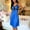 Blue, variant on Daiosportswear Women's Summer Satin Lace-Trim V-Neck Spaghetti Strap Nightgown Wine Free Size