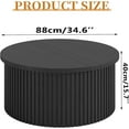 thumbnail image 2 of Lift Top Coffee Table with Storage, Round Coffee Tables for Living Room, 34.6In Farmhouse Fluted Coffee Table, Wood Center Table with Large Hiddern Storage Compartment (Black), 2 of 8