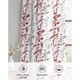thumbnail image 6 of Red Grey Botanical Sheer Curtains 45 Inch Length 2 Panels Set for Living Room/Bedroom, Spring Floral Summer Farmhouse Kitchen Curtains Grommet Semi-Sheer Curtains Drapes Window Treatments 42"x45"x2, 6 of 7