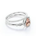 thumbnail image 2 of Dazzling Boho & hippiepie 1.75 Carat Pear Cut Morganite And Diamond Moissanite Engagement Ring, Classic Wedding Ring, One Matching Band in 10k Solid White Gold, Birthday Gift, Promise Ring, 2 of 3