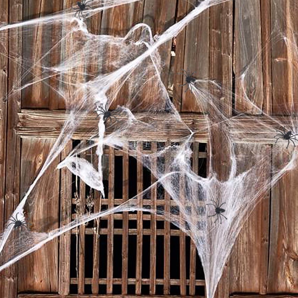fake spider web decoration