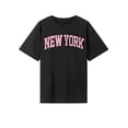 thumbnail image 1 of Camiseta de mujer verano moda ligera cómoda básica camiseta para deportes Negro, 1 of 7