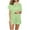 Mint Green, variant on Efsteb Womens Pajamas Set Casual Loose Solid Color Two Piece Set Summer Sleepwear Pajama Sets Button Lapel Short Sleeve Tops Shorts Loungewear Outfit (Mint Green,M)