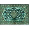 thumbnail image 1 of Ahgly Company Indoor Rectangle Persian Turquoise Blue Traditional Area Rugs, 2' x 3', 1 of 4