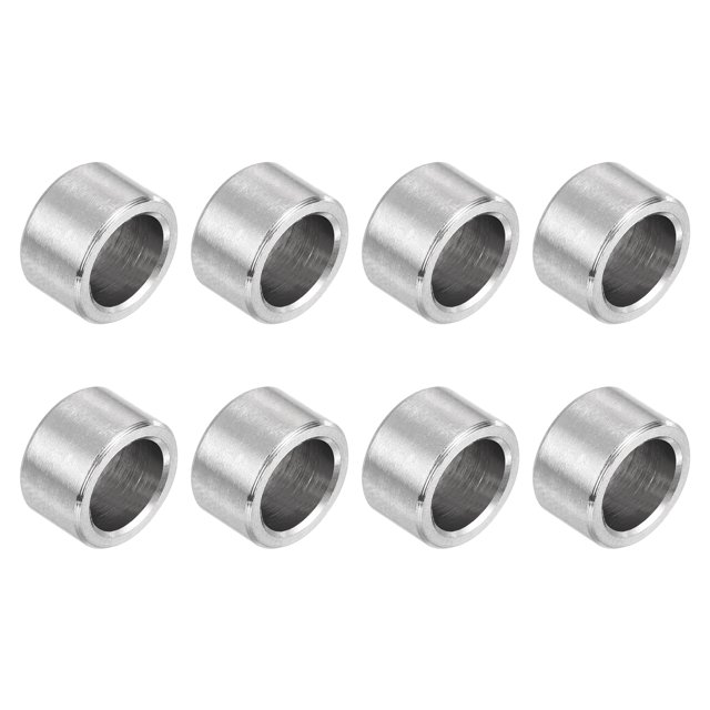 8 Pcs Entretoises en Acier Inoxydable 304 3/8 Pouces OD x 1/4 Pouces ID x 1/4 Pouces Longueur(10x7x6mm) Vis Support de Bague Finition Simple Non Filetée Entretoises Rondes en Métal pour Vis M3 Boulons et Tringles, Argent
