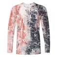 thumbnail image 5 of SGFCWSX Men Casual Round Neck Long Sleeve Blouse, Breathable Graphic Pullover Printed Tee Pink 5XL, 5 of 5