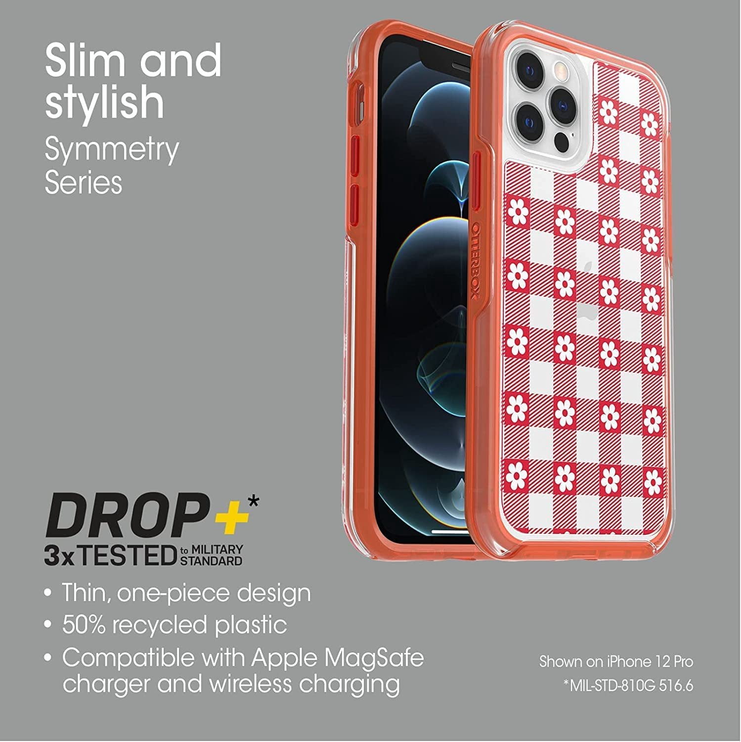 OtterBox Symmetry Picnic Daisy Fashion Slim Cell Phone Case for Apple iPhone 12/12 Pro