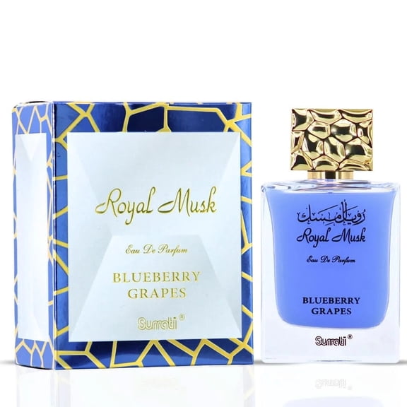 Royal Musk Blueberry Grapes EDP 100ML (3.4 OZ) by SURRATI, Exotic Fragrances for Men  Women.